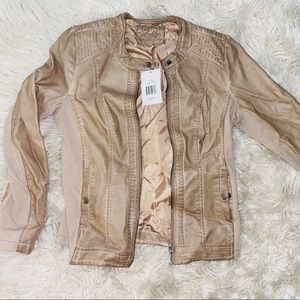 Leather Jacket- cotton material on sides